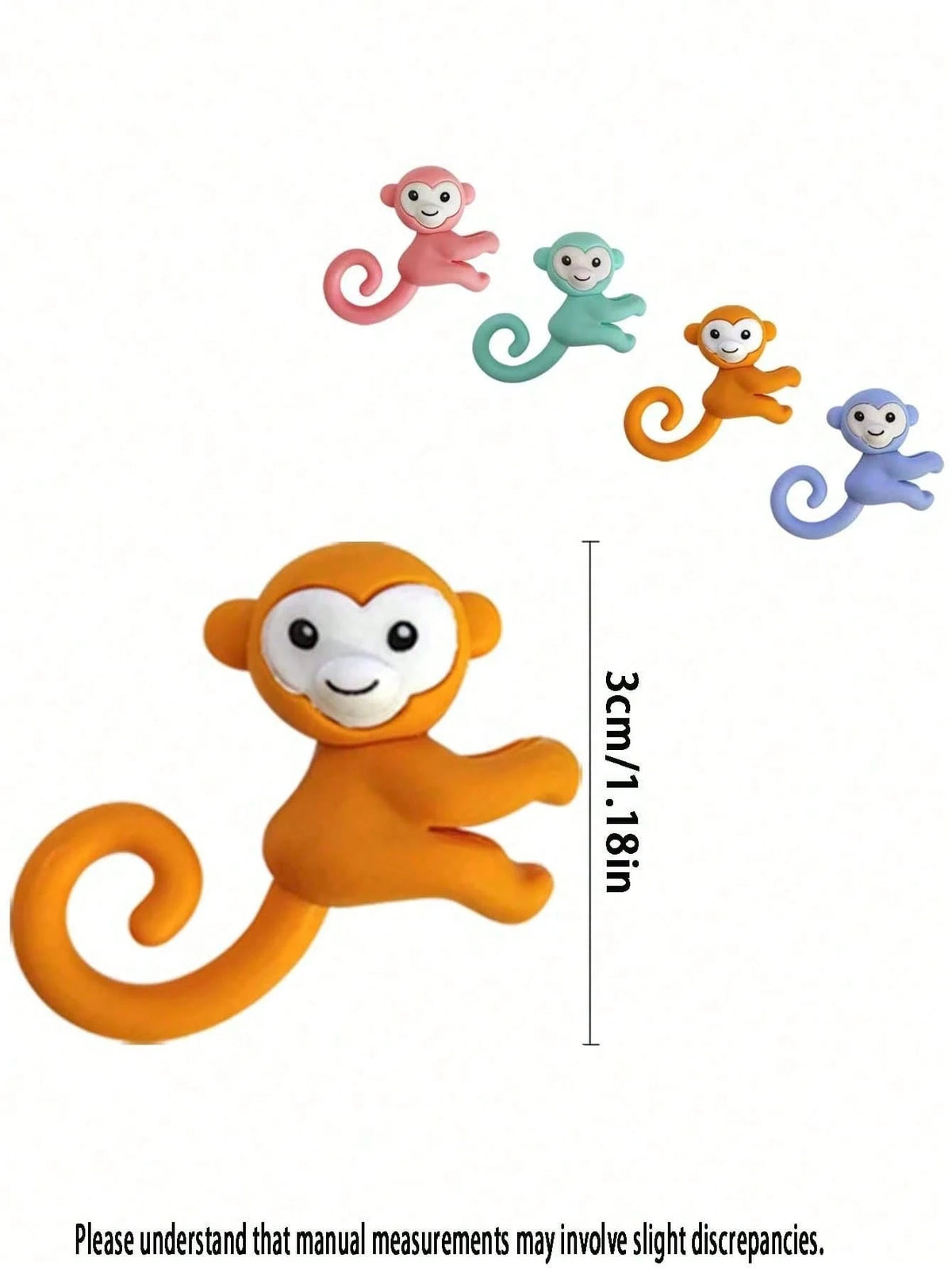 24pcs Mini 3D Cute Monkey Pencil Erasers, Monkey Erasers, Hanging Pencil Erasers, Suitable For Classroom Rewards, Party Favors, Back To School Gifts And Friend Exchange