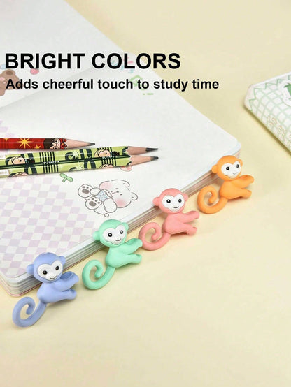 24pcs Mini 3D Cute Monkey Pencil Erasers, Monkey Erasers, Hanging Pencil Erasers, Suitable For Classroom Rewards, Party Favors, Back To School Gifts And Friend Exchange