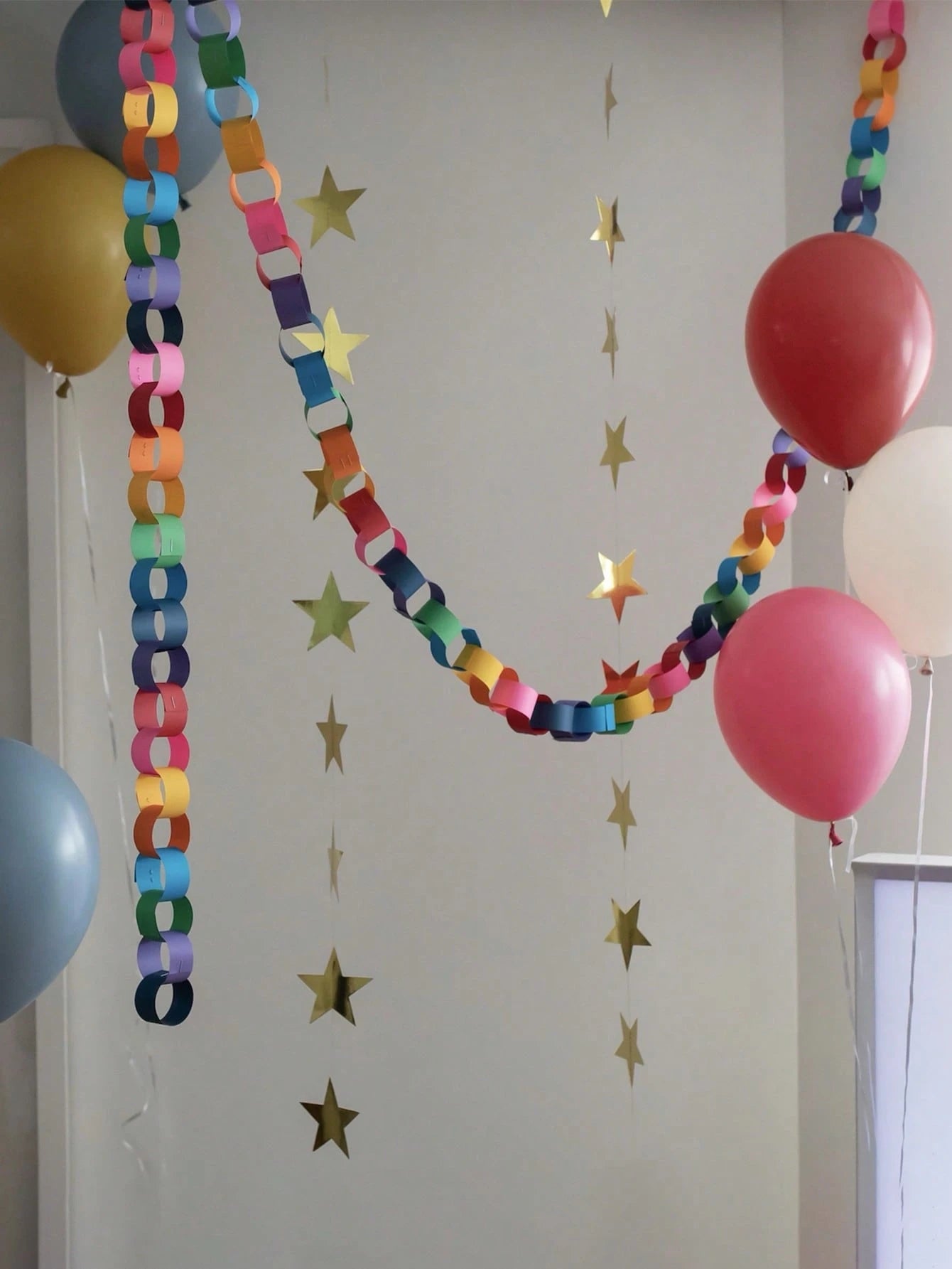 27ft Rainbow Paper Chain Set: DIY Party Decorations, Double-Sided Rainbow Color Paper Chains, Versatile For Kindergarten Banners, Classroom Decor, Rainbow Paper Chain Decorations Suitable For Baby Sho