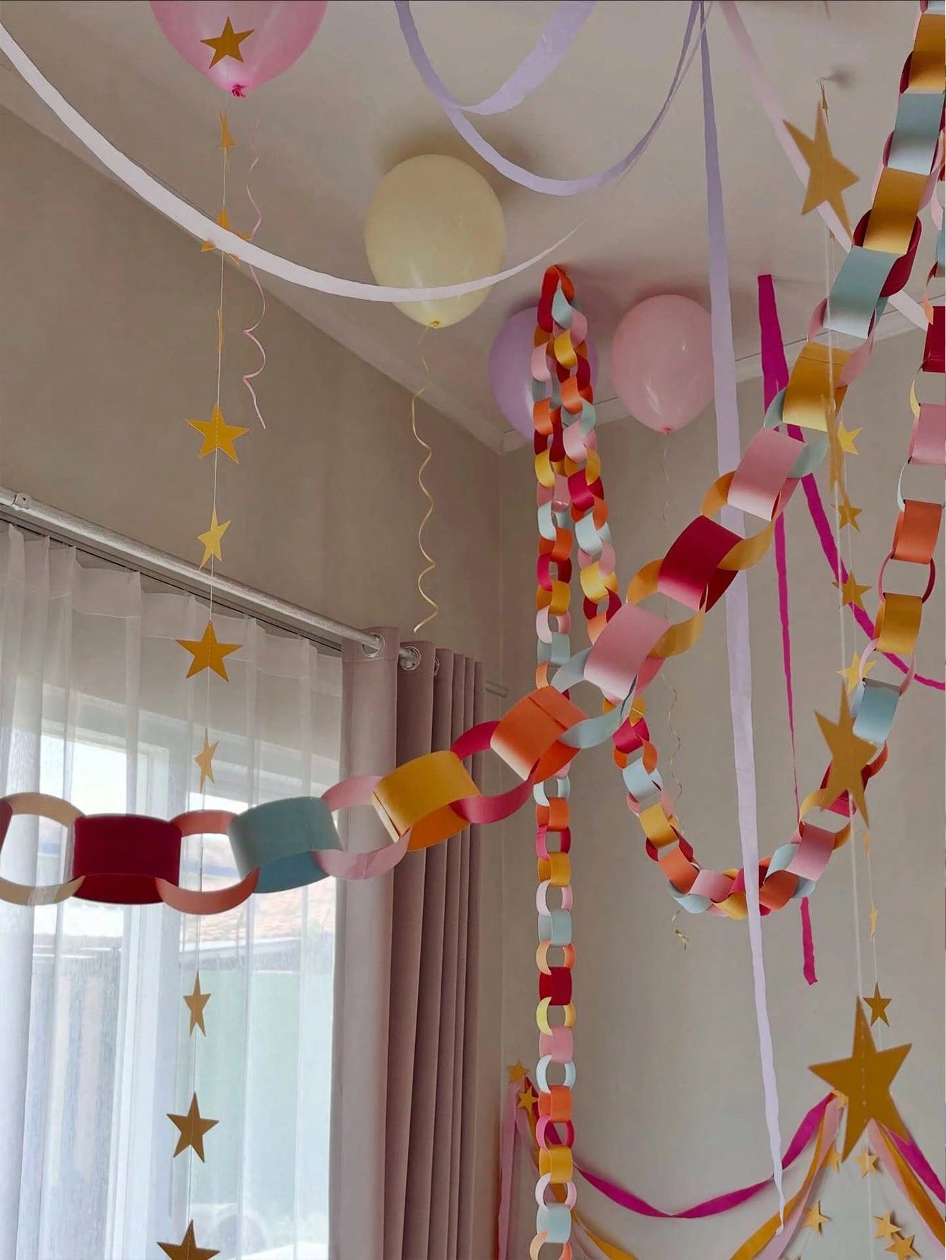 27ft Rainbow Paper Chain Set: DIY Party Decorations, Double-Sided Rainbow Color Paper Chains, Versatile For Kindergarten Banners, Classroom Decor, Rainbow Paper Chain Decorations Suitable For Baby Sho