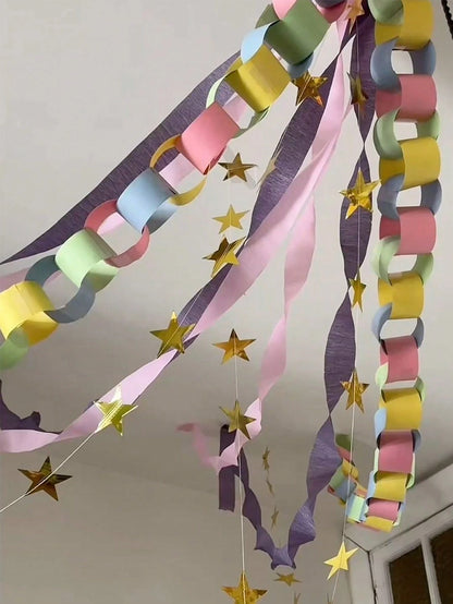 27ft Rainbow Paper Chain Set: DIY Party Decorations, Double-Sided Rainbow Color Paper Chains, Versatile For Kindergarten Banners, Classroom Decor, Rainbow Paper Chain Decorations Suitable For Baby Sho