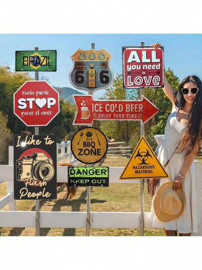 2D Flat Design, 1pc Vintage Metal Wall Decor With A Mexican Theme- Retro Letter Decoration From Mexico- Suitable For Signs In Homes, Bars, Cafes, An