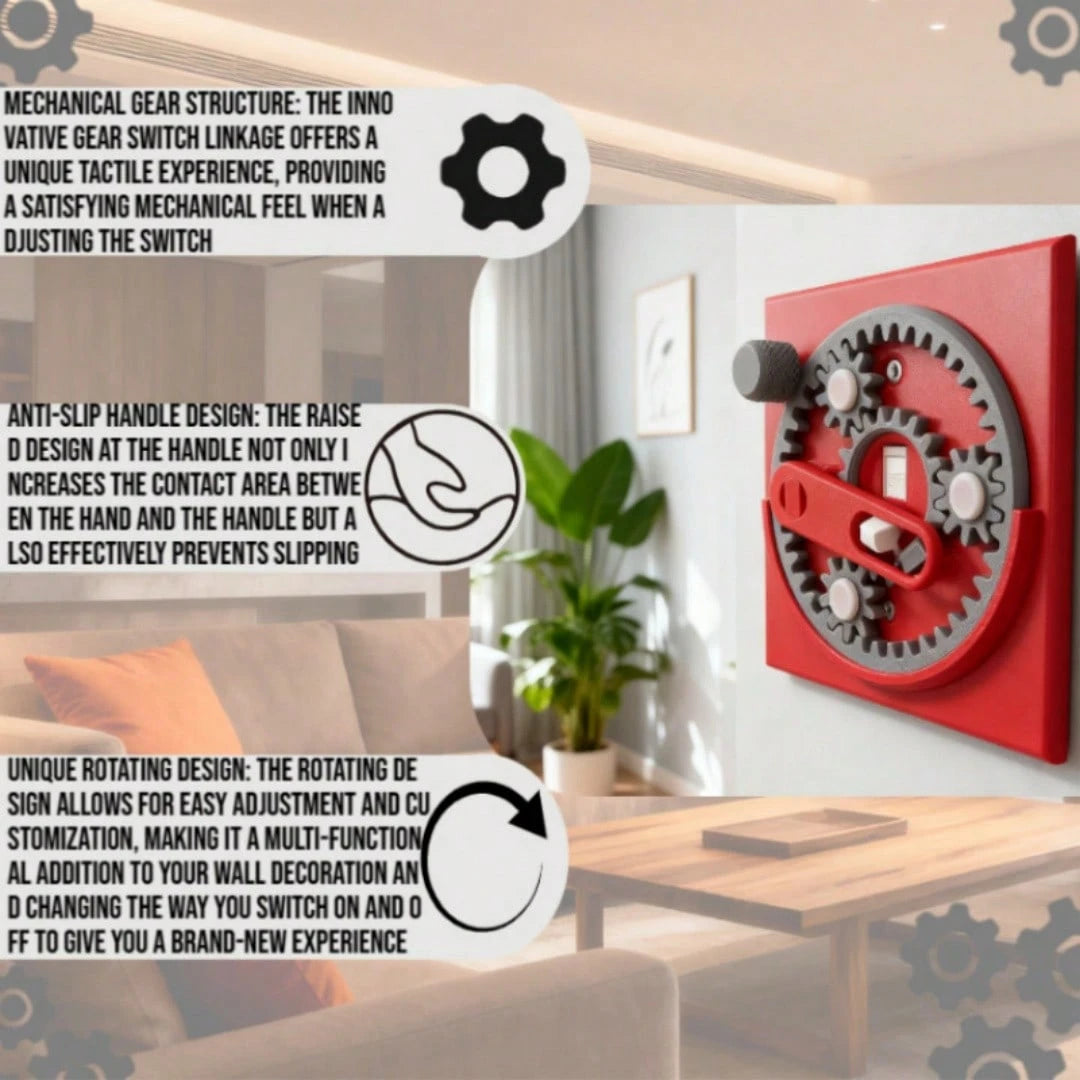 2pcs/1pc Planet-Themed Fun Light Switch- Creative Tech Style 3D Switch Panel, Decorative Light Switch Cover, Red Or Blue Planet Gear Wall Decor Switch Panel, Colorful Planet Style Switch Wall Decor P