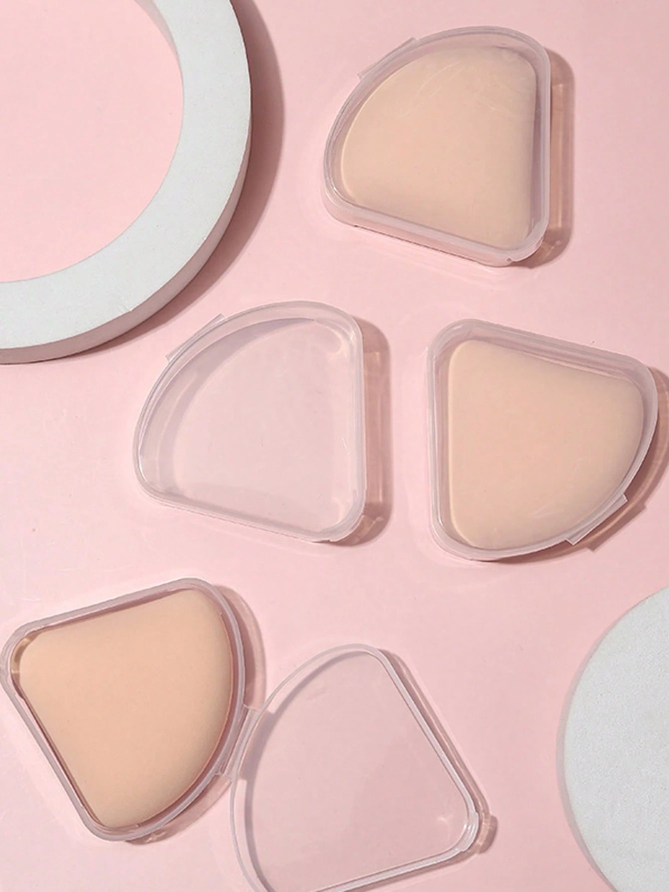2pcs/4pcs/8pcs/Set Petal Puff Storage Box, Creative Puff Storage Box, Transparent Makeup Sponge Protective Container, Reusable Makeup Storage Box, Makeup Storage, Bathroom Storage, Bedroom Storage, Tr