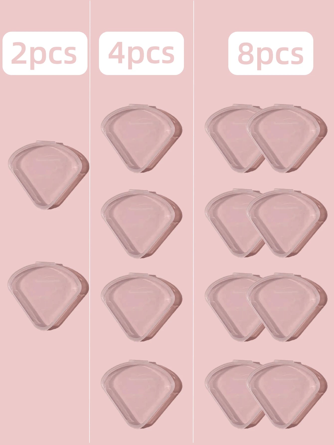 2pcs/4pcs/8pcs/Set Petal Puff Storage Box, Creative Puff Storage Box, Transparent Makeup Sponge Protective Container, Reusable Makeup Storage Box, Makeup Storage, Bathroom Storage, Bedroom Storage, Tr