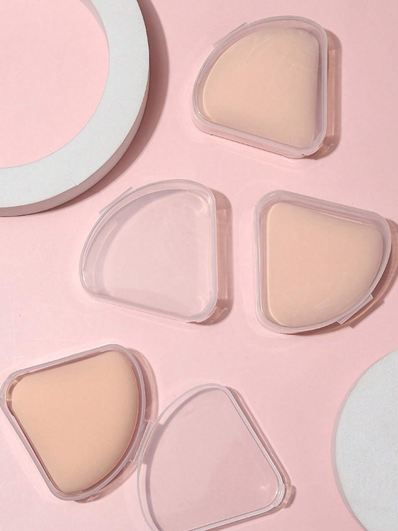 2pcs/4pcs/8pcs/Set Petal Puff Storage Box, Creative Puff Storage Box, Transparent Makeup Sponge Protective Container, Reusable Makeup Storage Box, Makeup Storage, Bathroom Storage, Bedroom Storage, Tr