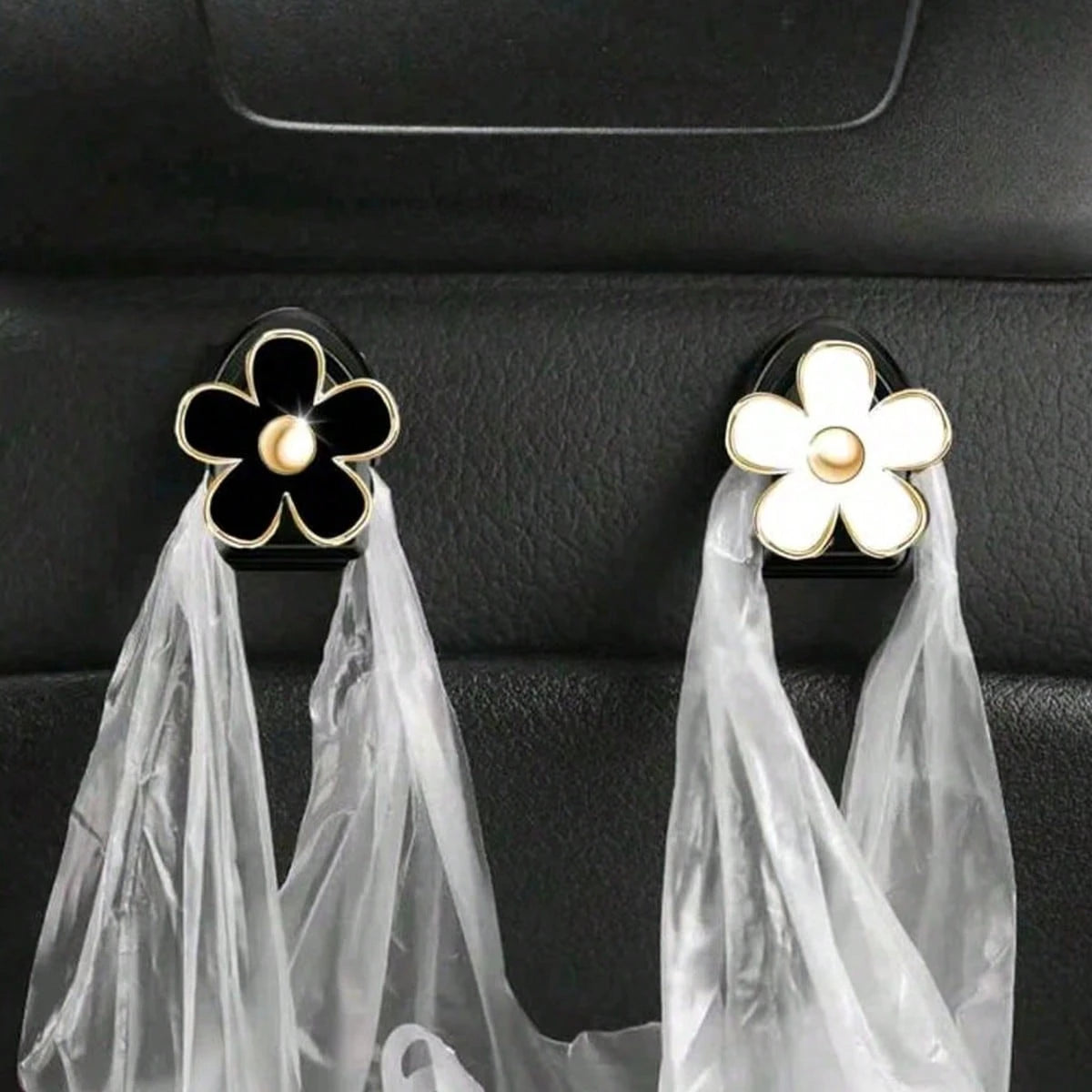 2Pcs Car Adhesive Mini Hooks, Flower Shaped Car Storage Hooks For Dashboard Storage And Home Use, Suitable For Hanging Bags, Keys, And Other Interior Decorative Accessories
