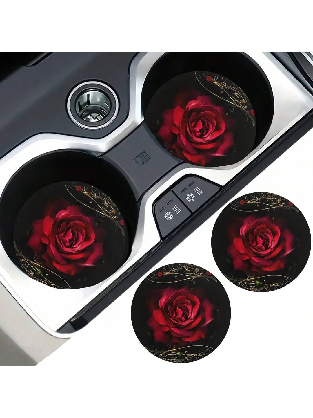 2pcs Car Cup Coaster Stylish & Durable Fast-Drying Non-Slip Car Cup Mat