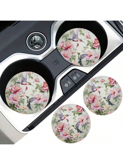 2pcs Car Cup Coaster Stylish & Durable Fast-Drying Non-Slip Car Cup Mat