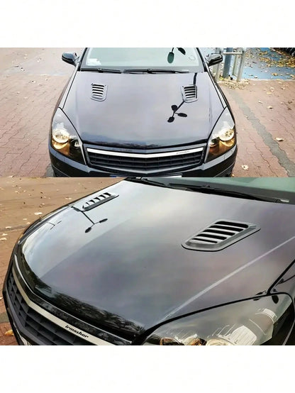 2pcs Car Engine Hood Fake Air Outlet Decoration Personalized Shark Gill Simulation Air Outlet Decoration Car Decoration Accessories ﻿