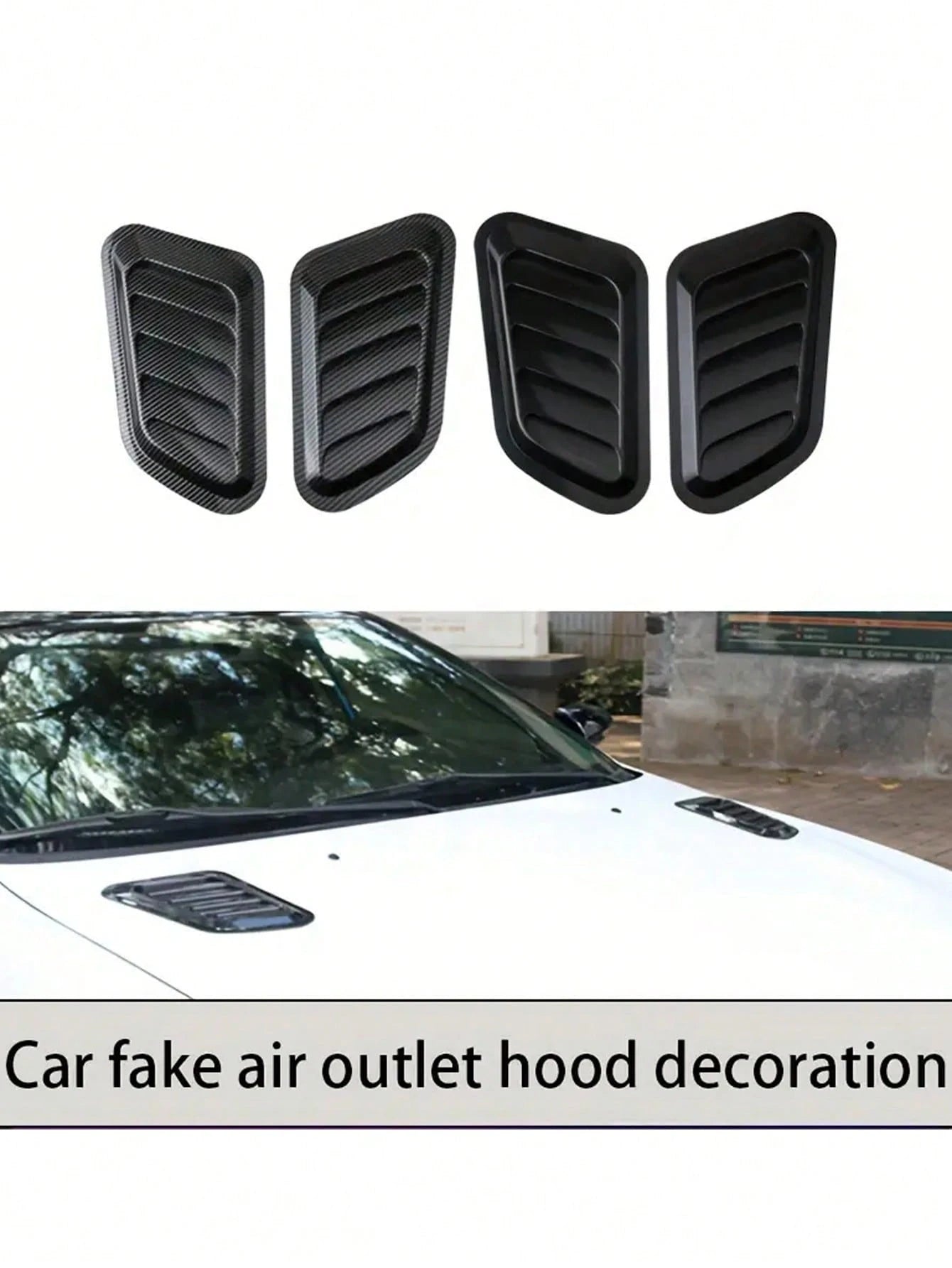 2pcs Car Engine Hood Fake Air Outlet Decoration Personalized Shark Gill Simulation Air Outlet Decoration Car Decoration Accessories ﻿