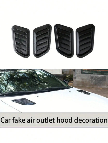 2pcs Car Engine Hood Fake Air Outlet Decoration Personalized Shark Gill Simulation Air Outlet Decoration Car Decoration Accessories ﻿