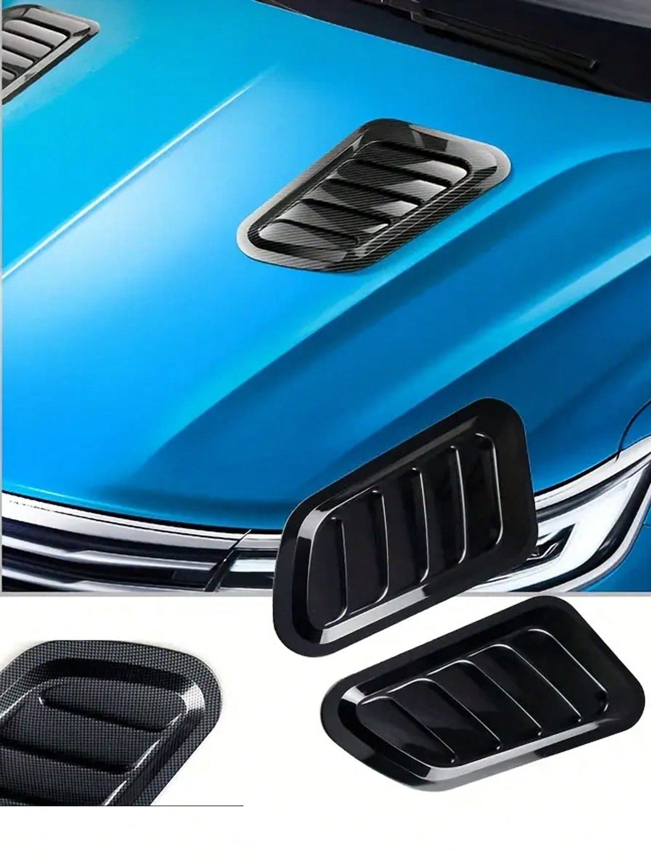 2pcs Car Engine Hood Fake Air Outlet Decoration Personalized Shark Gill Simulation Air Outlet Decoration Car Decoration Accessories ﻿
