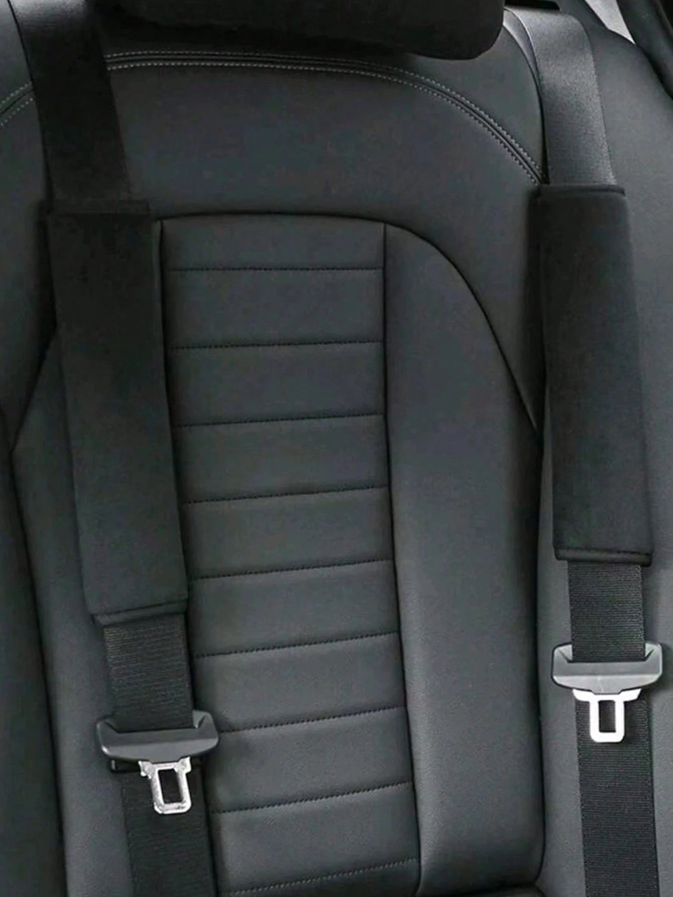 2PCS Car Plush, Faux Leather, Rhinestone, Seat Belt Shoulder Pads, Car Seat Belt Covers, Universal Creative Car Seat Belt Pads, Women's Car Accessories