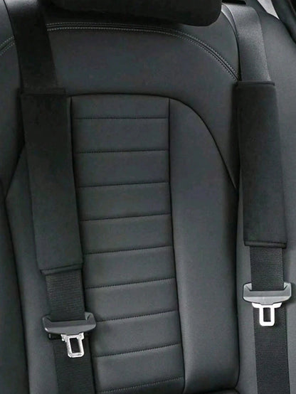 2PCS Car Plush, Faux Leather, Rhinestone, Seat Belt Shoulder Pads, Car Seat Belt Covers, Universal Creative Car Seat Belt Pads, Women's Car Accessories