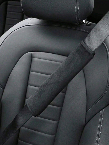 2PCS Car Plush, Faux Leather, Rhinestone, Seat Belt Shoulder Pads, Car Seat Belt Covers, Universal Creative Car Seat Belt Pads, Women's Car Accessories