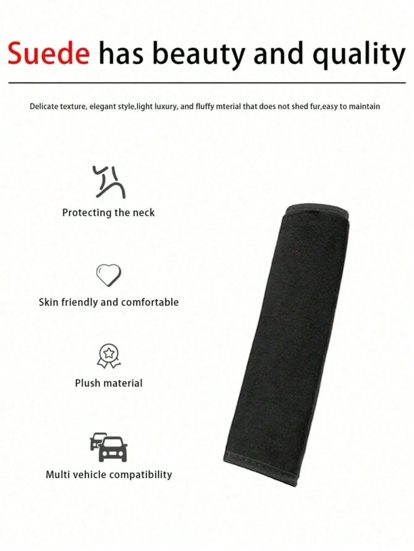 2PCS Car Plush, Faux Leather, Rhinestone, Seat Belt Shoulder Pads, Car Seat Belt Covers, Universal Creative Car Seat Belt Pads, Women's Car Accessories