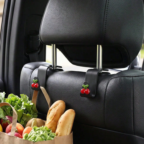 2pcs Cherry Resin Car Seat Hooks Hidden Backrest Hooks Multifunctional Creative Small Hooks