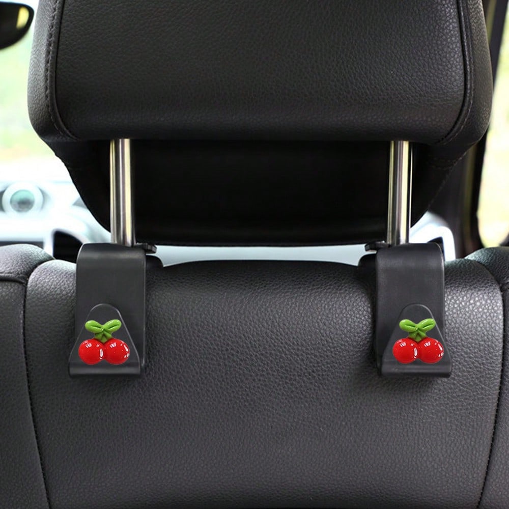 2pcs Cherry Resin Car Seat Hooks Hidden Backrest Hooks Multifunctional Creative Small Hooks