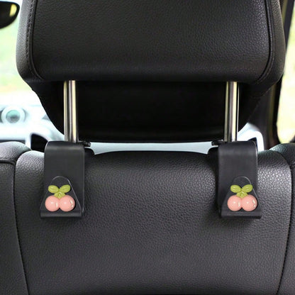 2pcs Cherry Resin Car Seat Hooks Hidden Backrest Hooks Multifunctional Creative Small Hooks