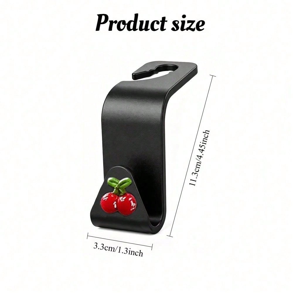 2pcs Cherry Resin Car Seat Hooks Hidden Backrest Hooks Multifunctional Creative Small Hooks