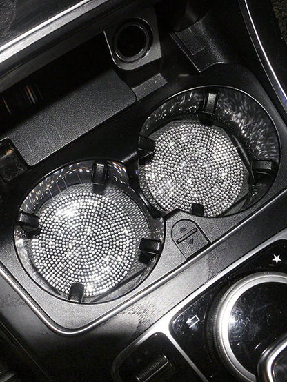 2pcs Elegant Sparkling Car Non-Slip Coasters