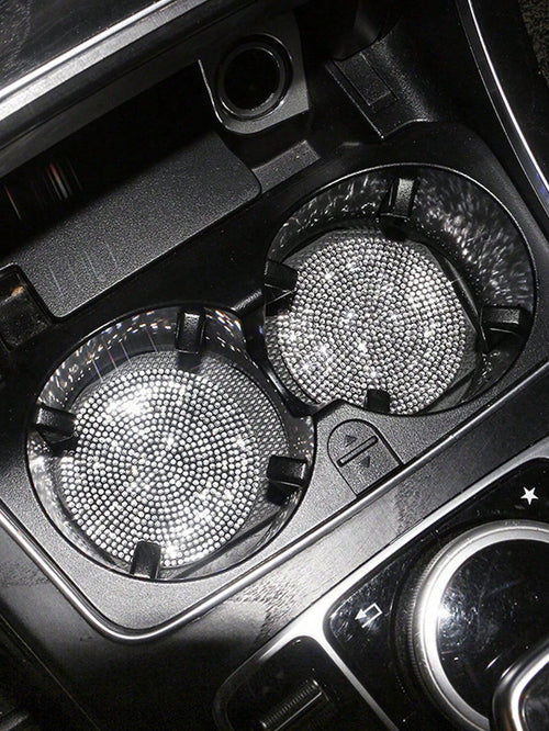 2pcs Elegant Sparkling Car Non-Slip Coasters
