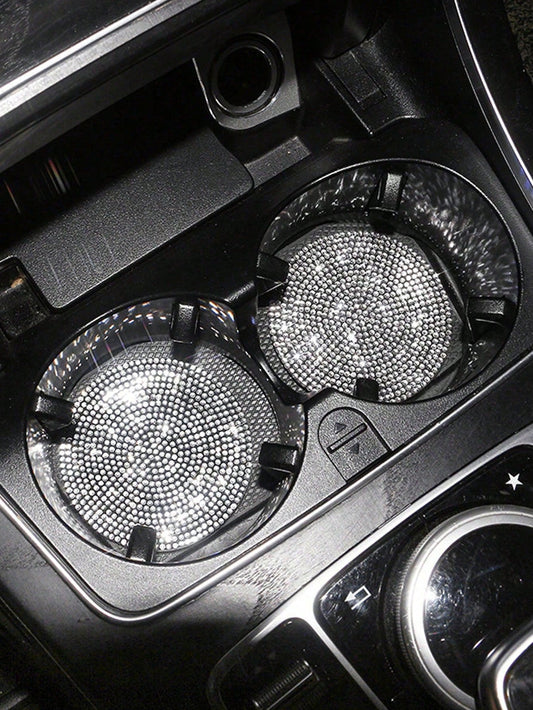 2pcs Elegant Sparkling Car Non-Slip Coasters