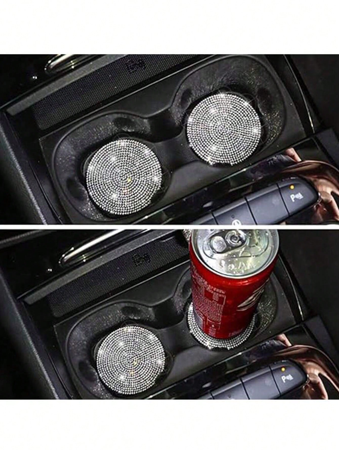 2pcs Elegant Sparkling Car Non-Slip Coasters