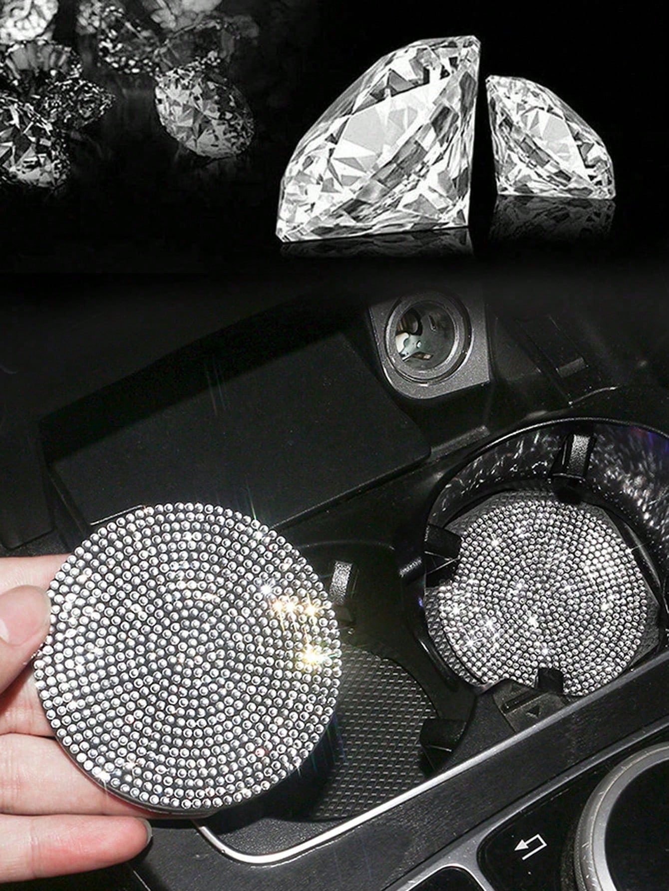 2pcs Elegant Sparkling Car Non-Slip Coasters