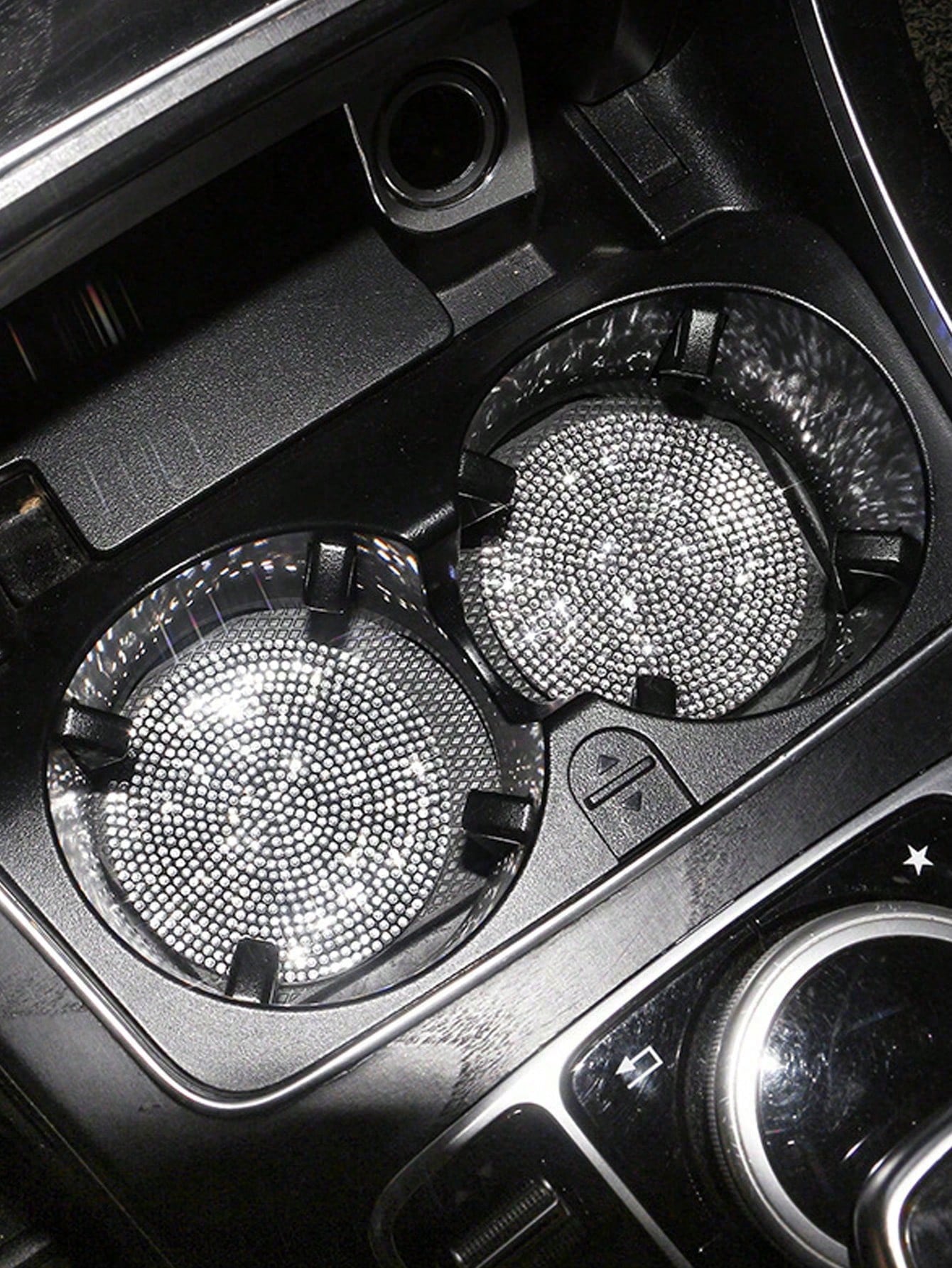 2pcs Elegant Sparkling Car Non-Slip Coasters