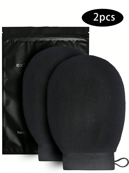 2pcs Exfoliating Glove Mitt, Shower Bath Body Wash Cleaner Scrubber Gloves Dead Skin And Dirt Remover For Body, Korean Body Exfoliator Sponge Loofah For Women Men, Bath And Body Works, Living Room Hom