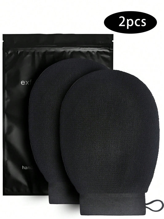 2pcs Exfoliating Glove Mitt, Shower Bath Body Wash Cleaner Scrubber Gloves Dead Skin And Dirt Remover For Body, Korean Body Exfoliator Sponge Loofah For Women Men, Bath And Body Works, Living Room Hom