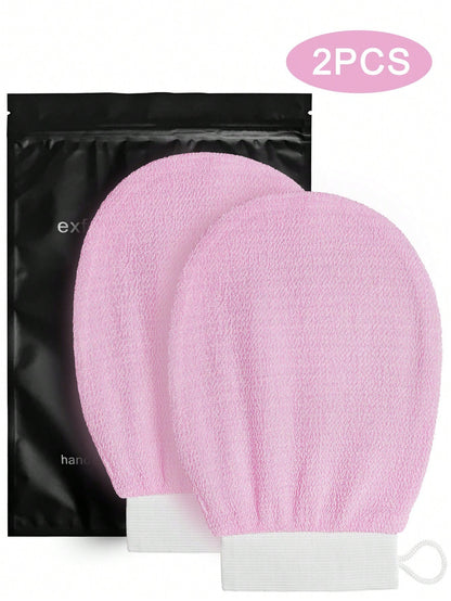 2pcs Exfoliating Glove Mitt, Shower Bath Body Wash Cleaner Scrubber Gloves Dead Skin And Dirt Remover For Body, Korean Body Exfoliator Sponge Loofah For Women Men, Bath And Body Works, Living Room Hom