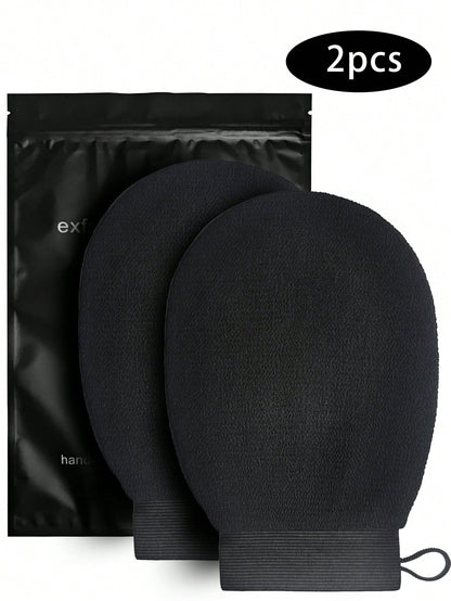 2pcs Exfoliating Glove Mitt, Shower Bath Body Wash Cleaner Scrubber Gloves Dead Skin And Dirt Remover For Body, Korean Body Exfoliator Sponge Loofah For Women Men, Bath And Body Works, Living Room Hom