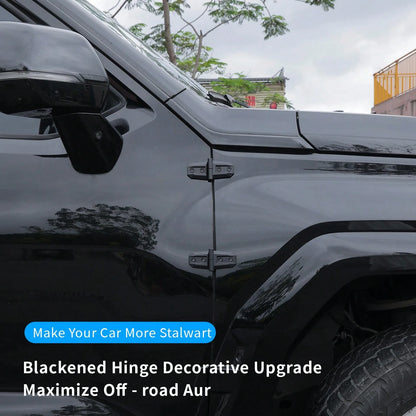 2PCS Exterior Modification Accessories For Off-Road Tank, Bronco, New Jimny, Car Door Hinges & Engine Hood Hinges Decorative Stickers