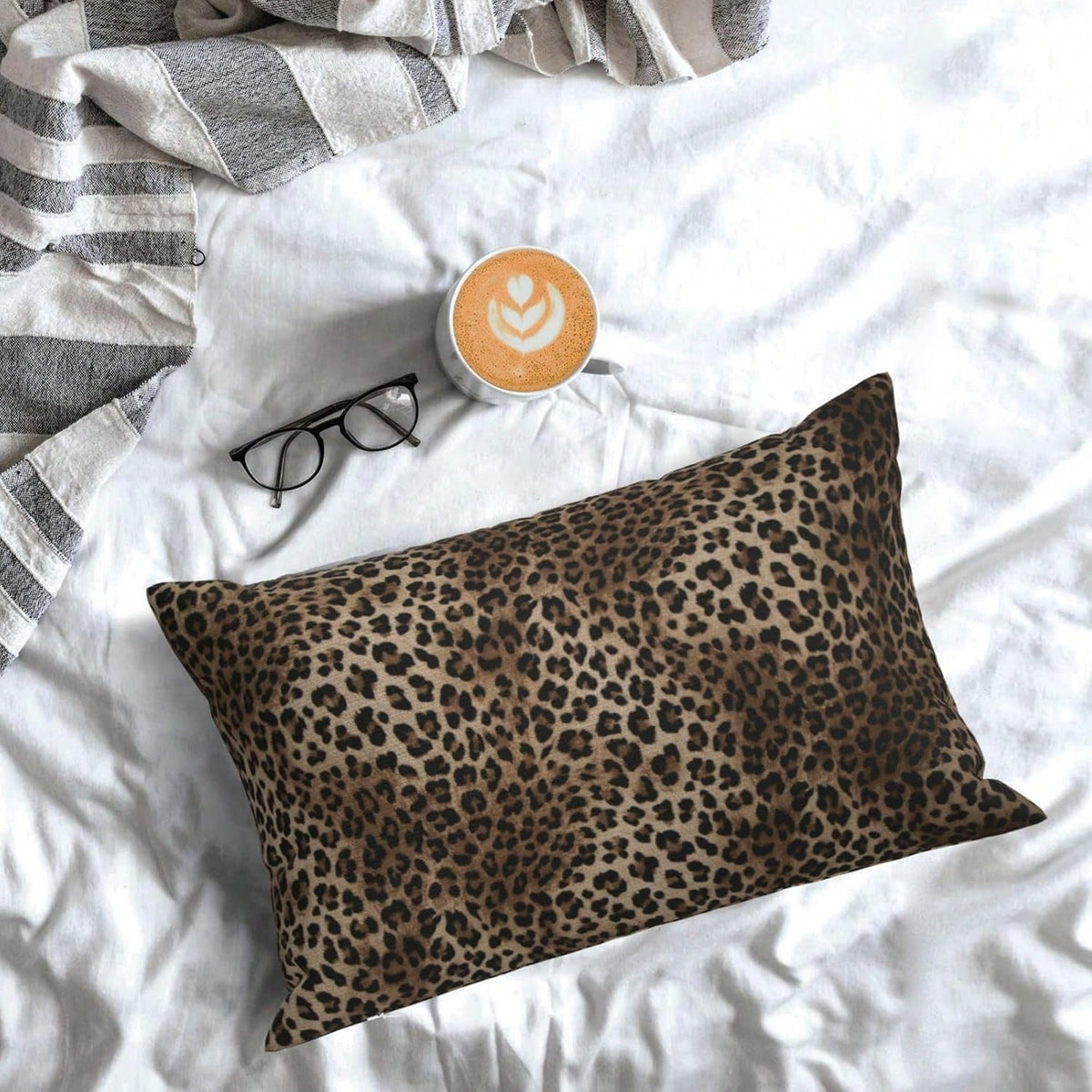 2pcs Leopard Print Pillow Covers, Soft & Comfortable Leopard Pillowcases, Animal Skin Leopard Print, Modern Decorative Throw Pillow Covers, Cabin Decor, Sofa Room Cushion Covers (16x16 Inch, 18x18 Inc