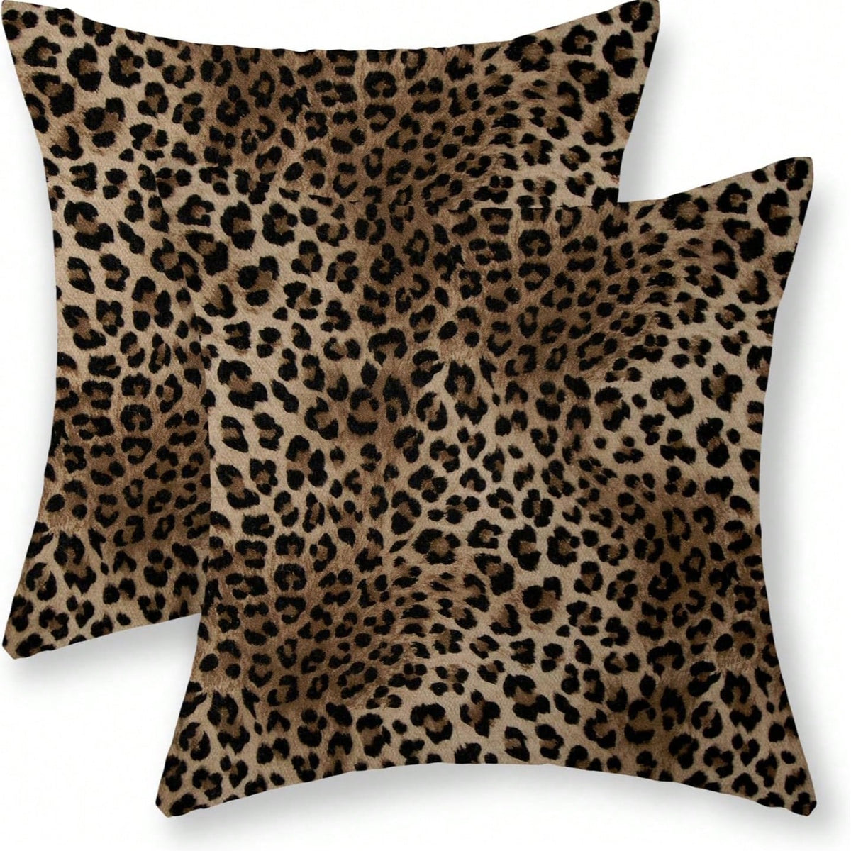 2pcs Leopard Print Pillow Covers, Soft & Comfortable Leopard Pillowcases, Animal Skin Leopard Print, Modern Decorative Throw Pillow Covers, Cabin Decor, Sofa Room Cushion Covers (16x16 Inch, 18x18 Inc