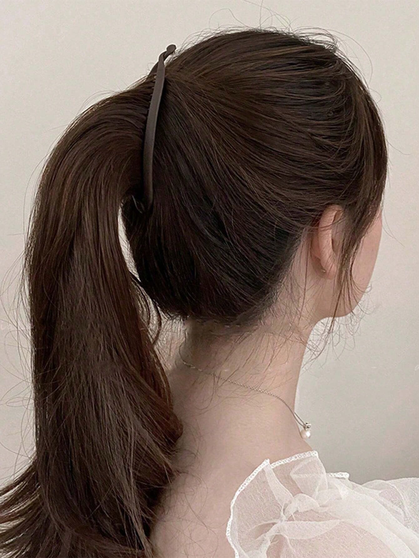 2pcs Matte Wavy Hair Clips, Beach Party Ponytail Clips, Bun Maker, Banana Hair Clips Hair Accessories