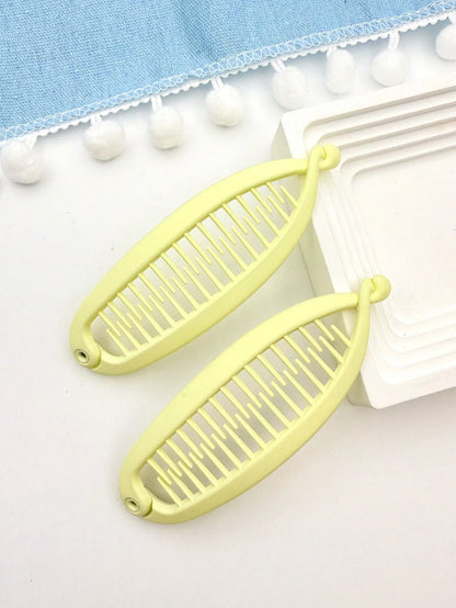 2pcs Matte Wavy Hair Clips, Beach Party Ponytail Clips, Bun Maker, Banana Hair Clips Hair Accessories