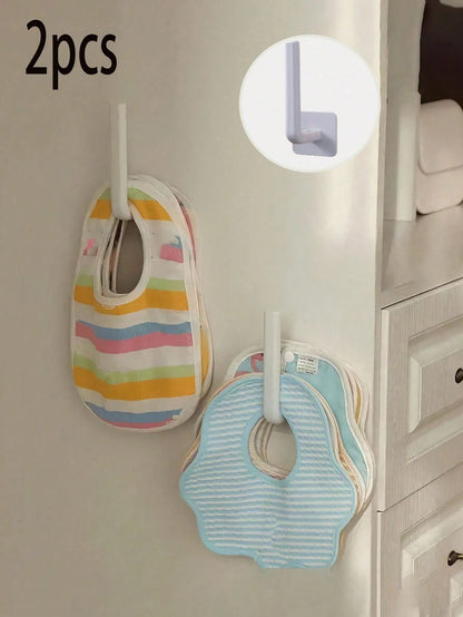 2pcs No Drill Children Room L-Shaped Storage Rack, Plastic Wall Mount Hat Rack, Non-Adhesive L-Shaped Wall Hanging Hook, Wall Mounted Storage Hook, Hat Hanging Storage Rack, Multi-Functional Bracket H