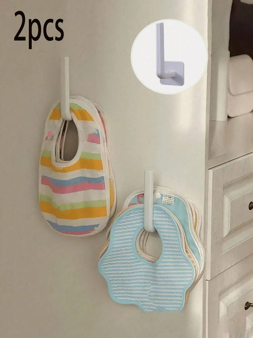 2pcs No Drill Children Room L-Shaped Storage Rack, Plastic Wall Mount Hat Rack, Non-Adhesive L-Shaped Wall Hanging Hook, Wall Mounted Storage Hook, Hat Hanging Storage Rack, Multi-Functional Bracket H