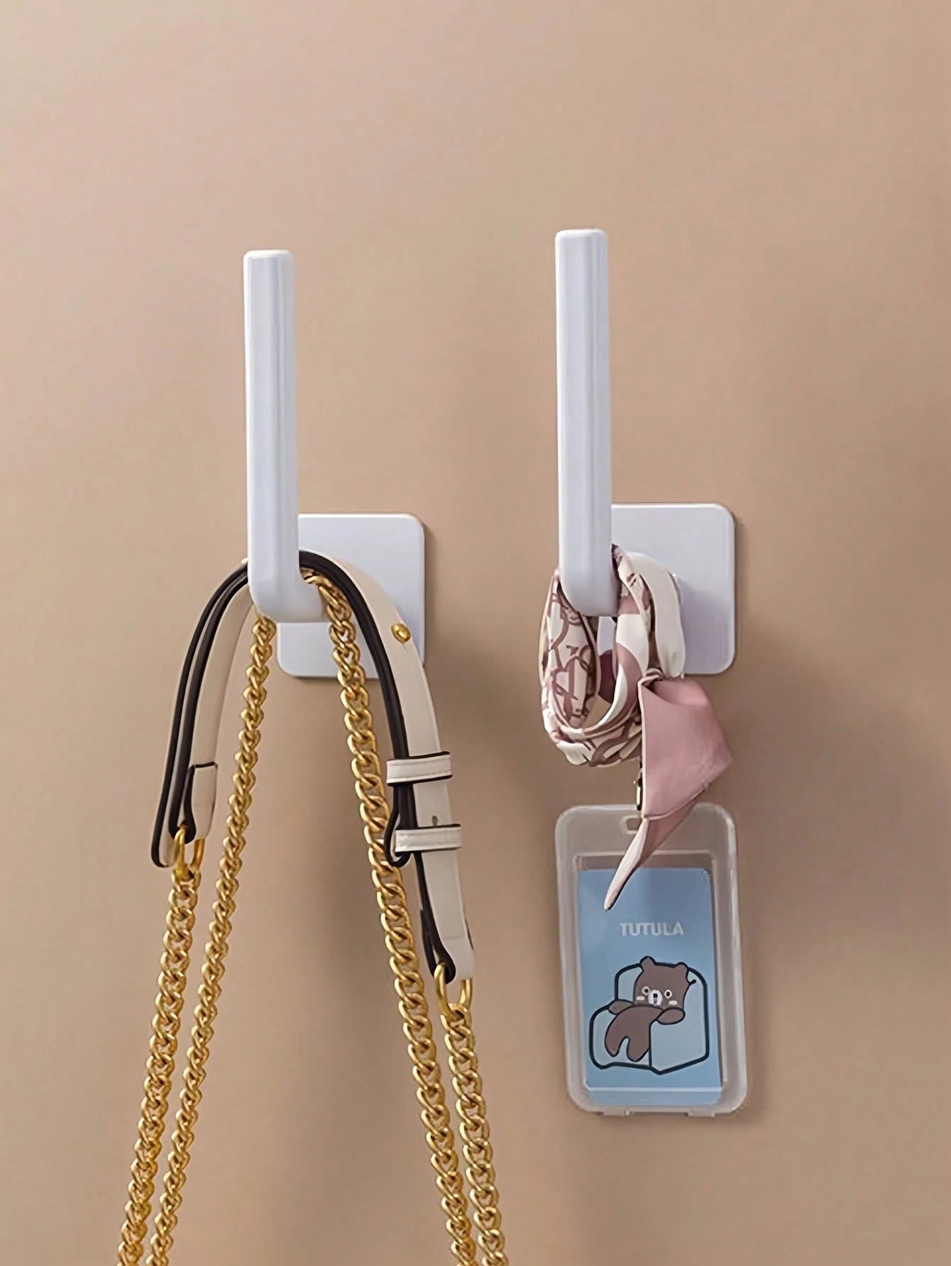 2pcs No Drill Children Room L-Shaped Storage Rack, Plastic Wall Mount Hat Rack, Non-Adhesive L-Shaped Wall Hanging Hook, Wall Mounted Storage Hook, Hat Hanging Storage Rack, Multi-Functional Bracket H