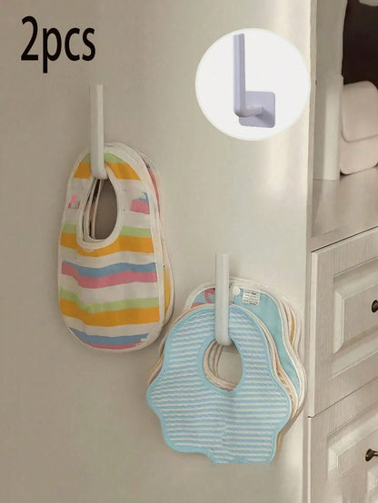 2pcs No Drill Children Room L-Shaped Storage Rack, Plastic Wall Mount Hat Rack, Non-Adhesive L-Shaped Wall Hanging Hook, Wall Mounted Storage Hook, Hat Hanging Storage Rack, Multi-Functional Bracket H