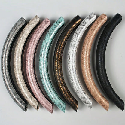 2pcs Personalized Non-Slip Steering Wheel Cover- Faux Gold Silk Fabric Pattern + Easy Installation + No Inner Ring, For Car/MPV/SUV/RV/Pickup/Van/D-Shape/O-Shape/Round Steering Wheel