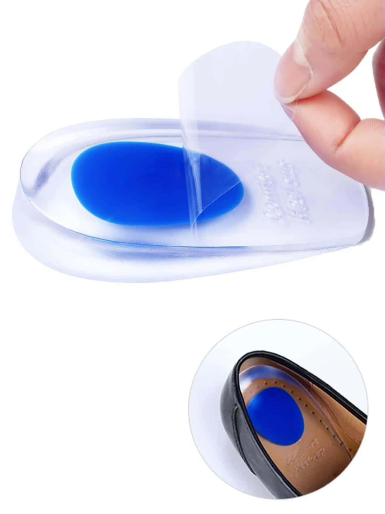 2pcs PU Silicone Heel Cups Heel Protectors Shock Absorbing Insoles For Sports Shoes