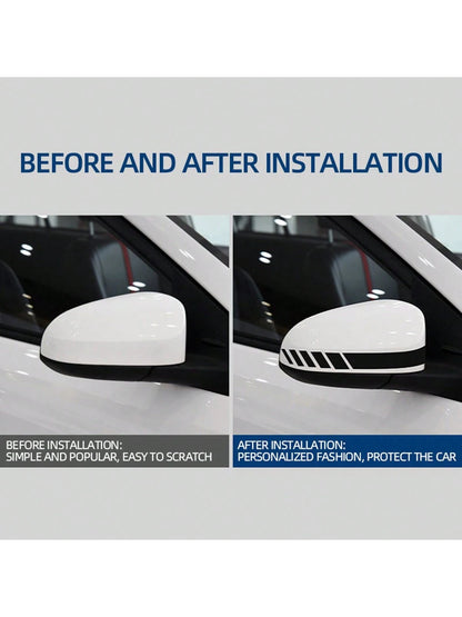 2pcs Rear View Mirror Stickers Universal Car Styling PET Sticker Rearview Mirror Decoration Decal Stripe Car Accessories