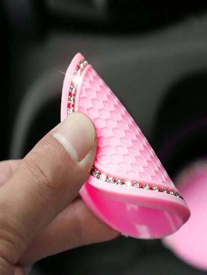 2PCS Rhinestone Studded Car Cup Holder Coasters, Highly Attractive Anti-Slip Silent Heat-Resistant Cup Holders, Essential Car Interior Accessory