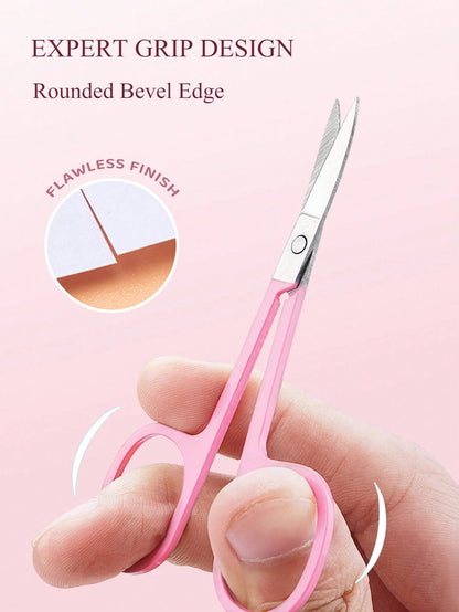 2pcs/Set, 1 Black Eyebrow Scissors + 1 Black Eyebrow Tweezer, Eyebrow Grooming Kit, Beauty Tools, Suitable For Home And Commercial Use, Travel Friendly, Distribution, Gift For Girls, Home Decor, Vanit