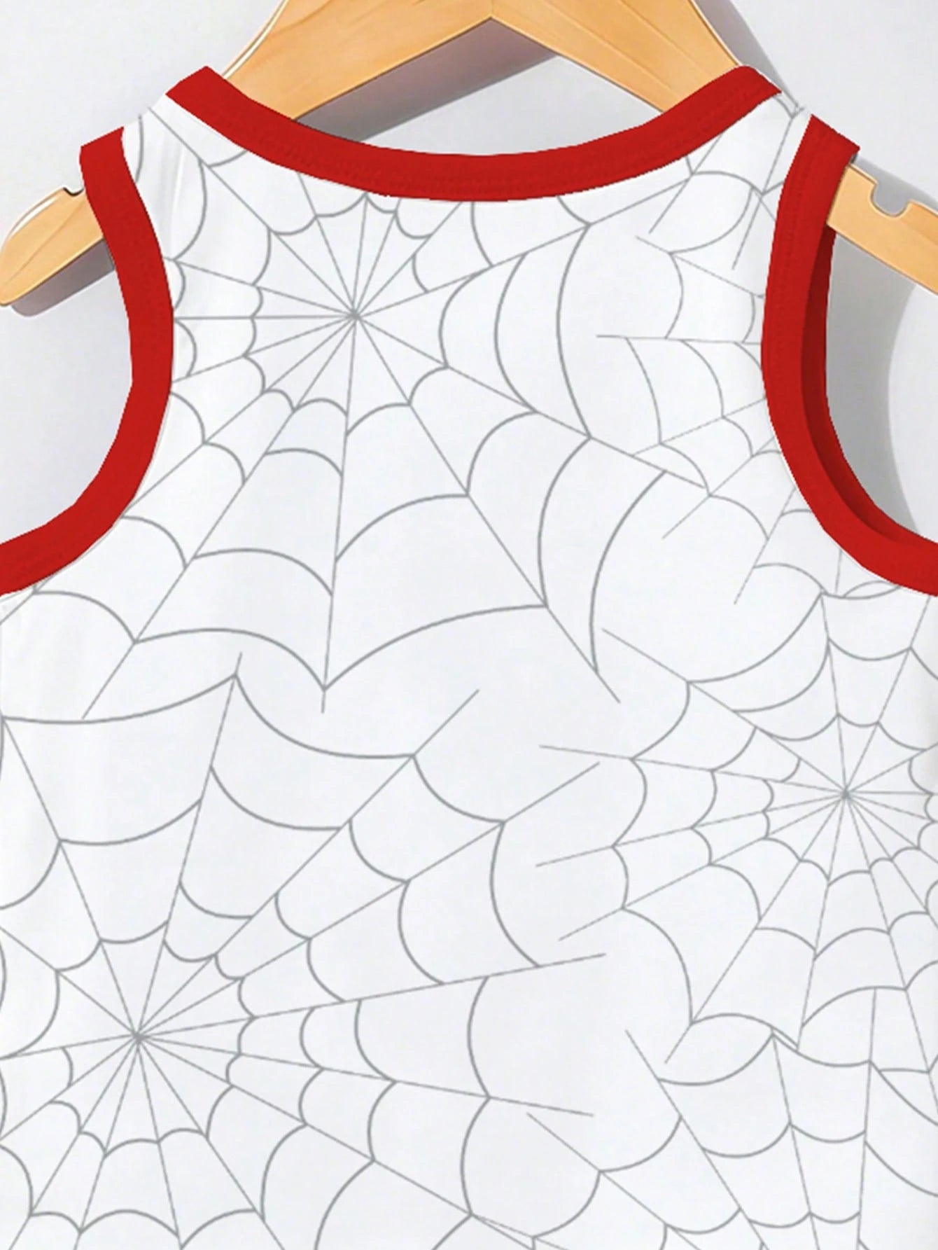 2pcs/Set Baby Boy Casual Streetwear Outfit Spider & Superhero Graphic Letter Print Round Neck Tank Top & Shorts White And Red Summer Cute Beach